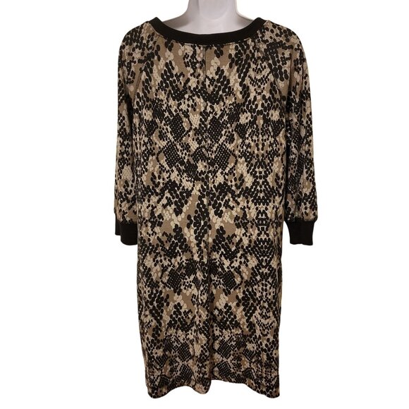 Trina‎ Turk M/L Black Gray Mosaic Print Sweatshirt Dress - Picture 2 of 6
